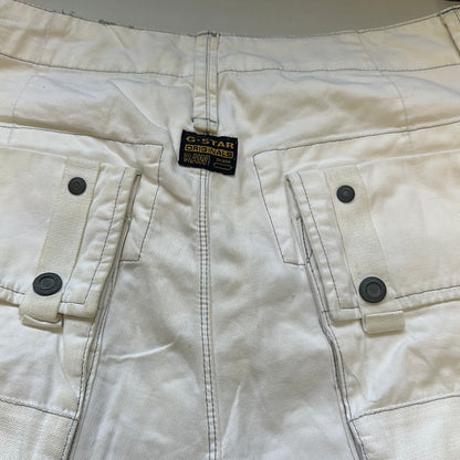 baggy white cargo shorts by g-star