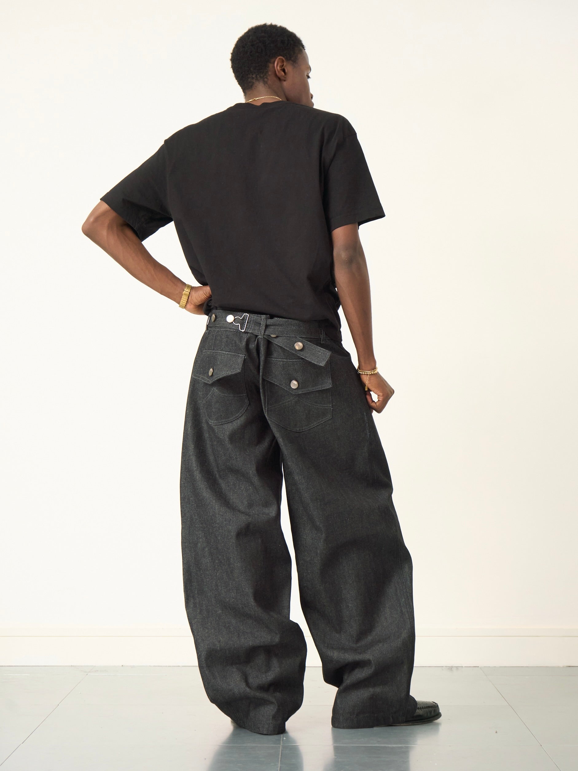 balloon jean - dark grey denim