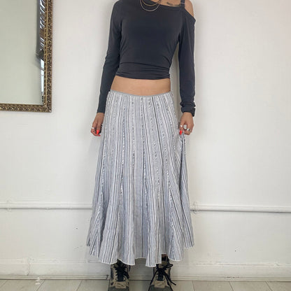 2000’s pinstripe linen maxi skirt