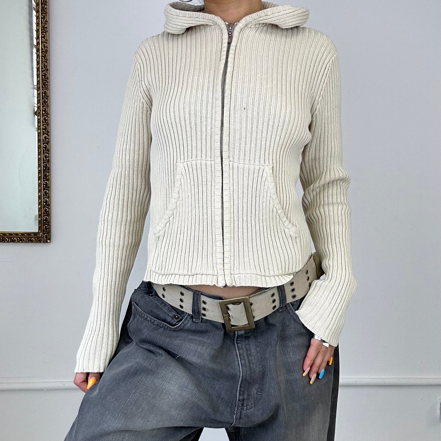 knitted zip-up hoodie by fishbone