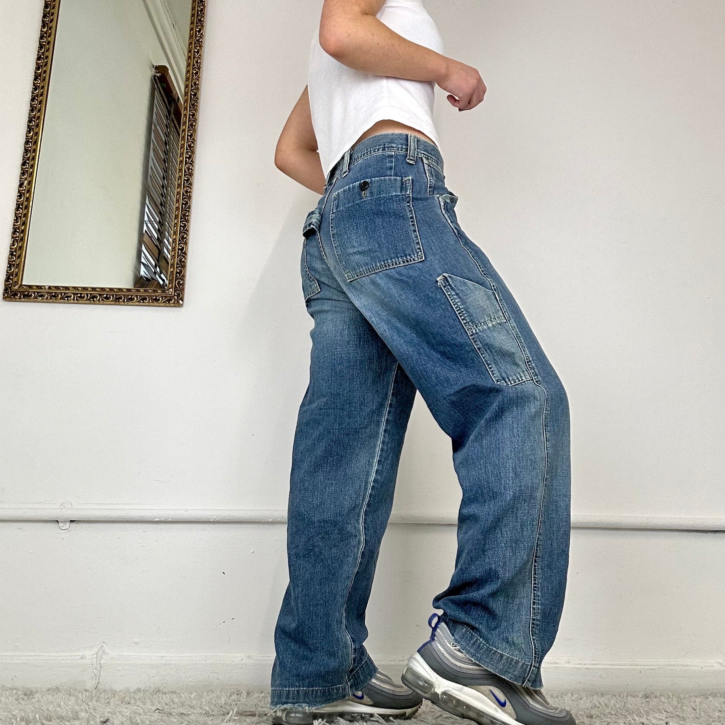 wide leg cargo jeans