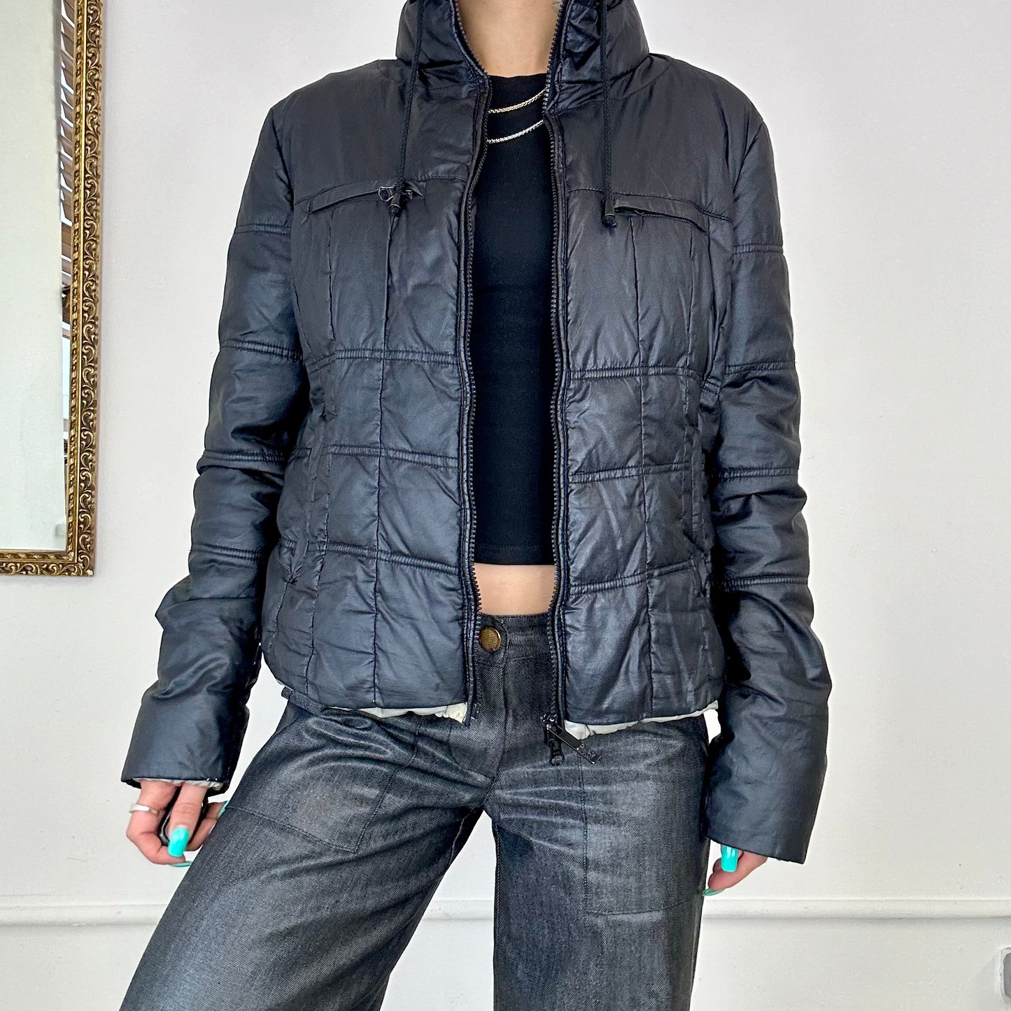 vintage armani jeans puffer coat