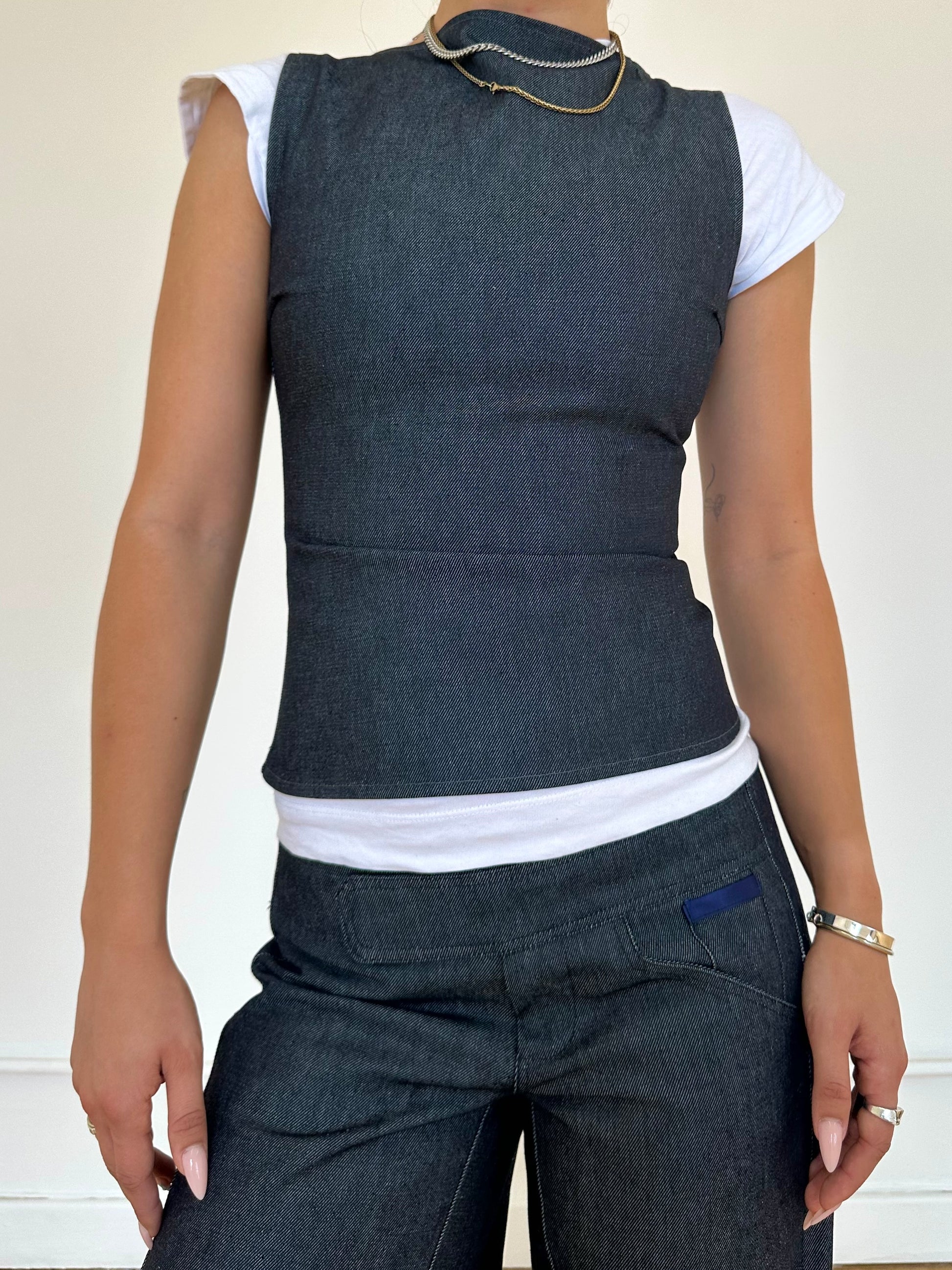 charlie top - navy denim