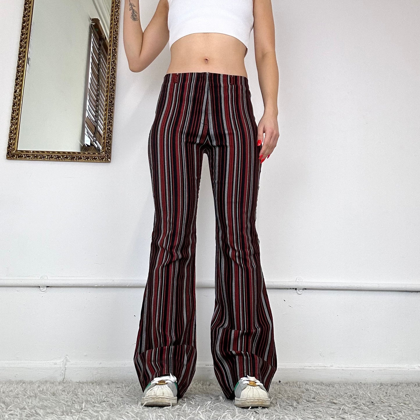 2000’s pinstripe flared trousers