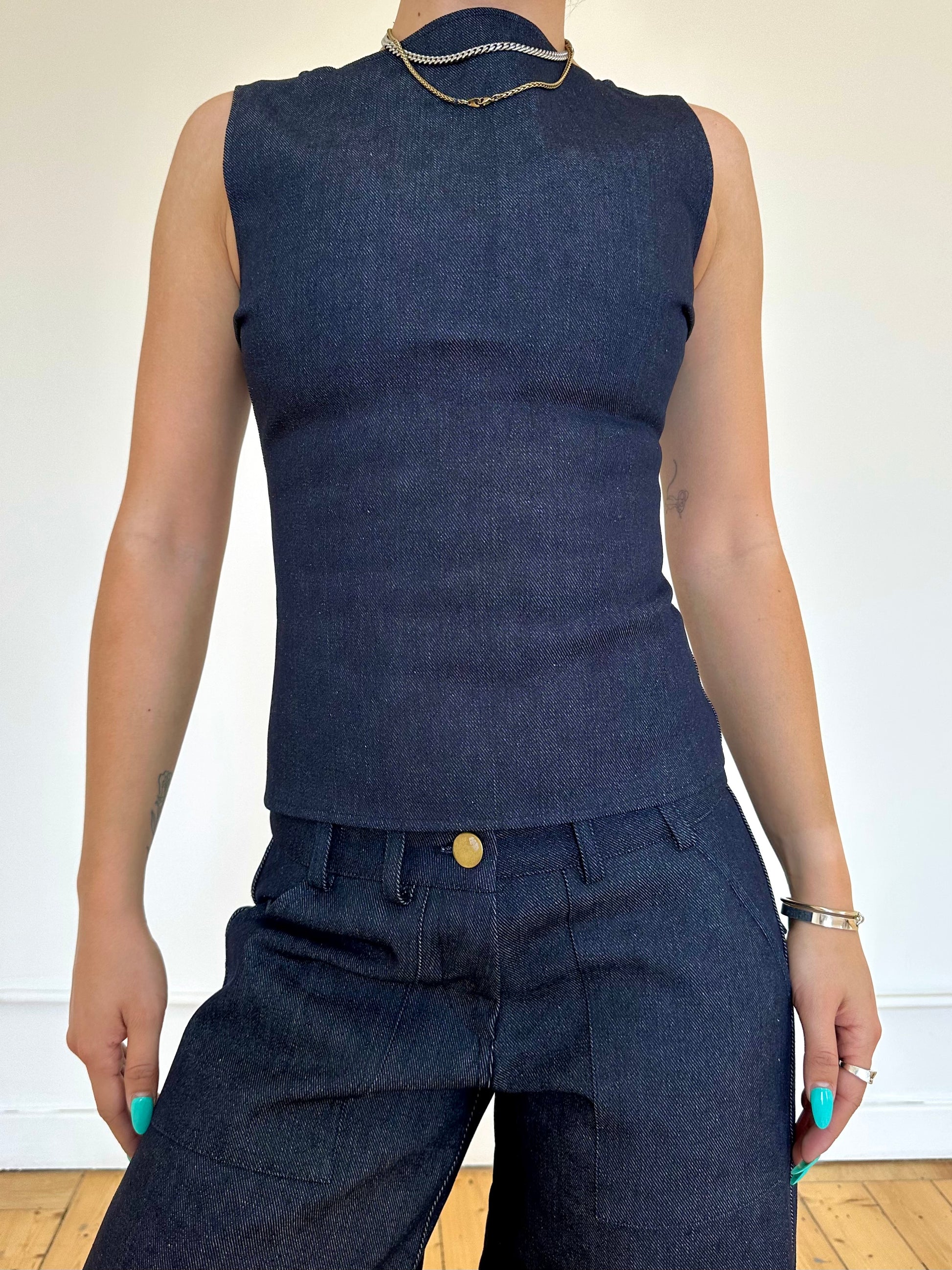 charlie top - navy denim