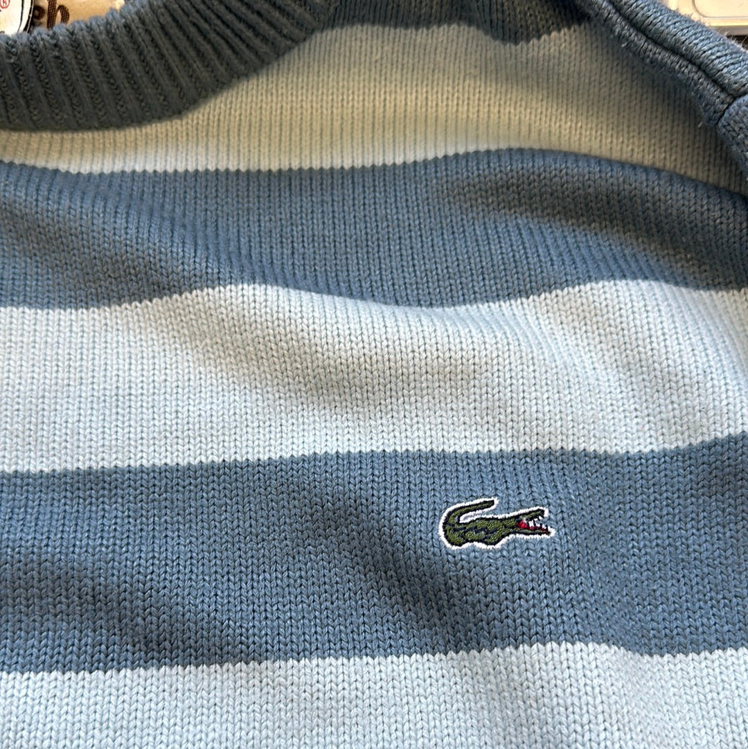 vintage blue striped lacoste knitted jumper