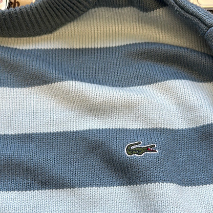 vintage blue striped lacoste knitted jumper