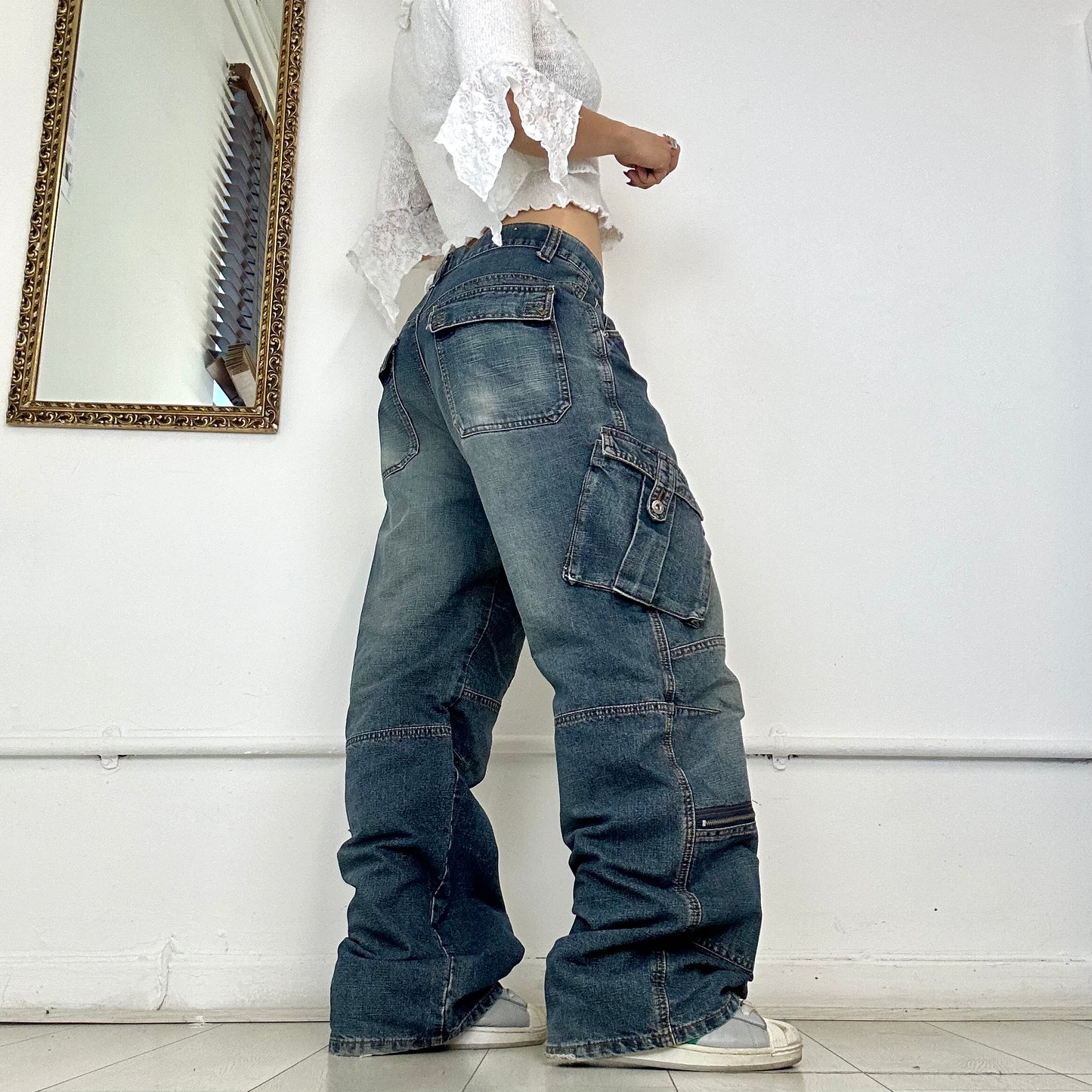 00's wide leg cargo jeans