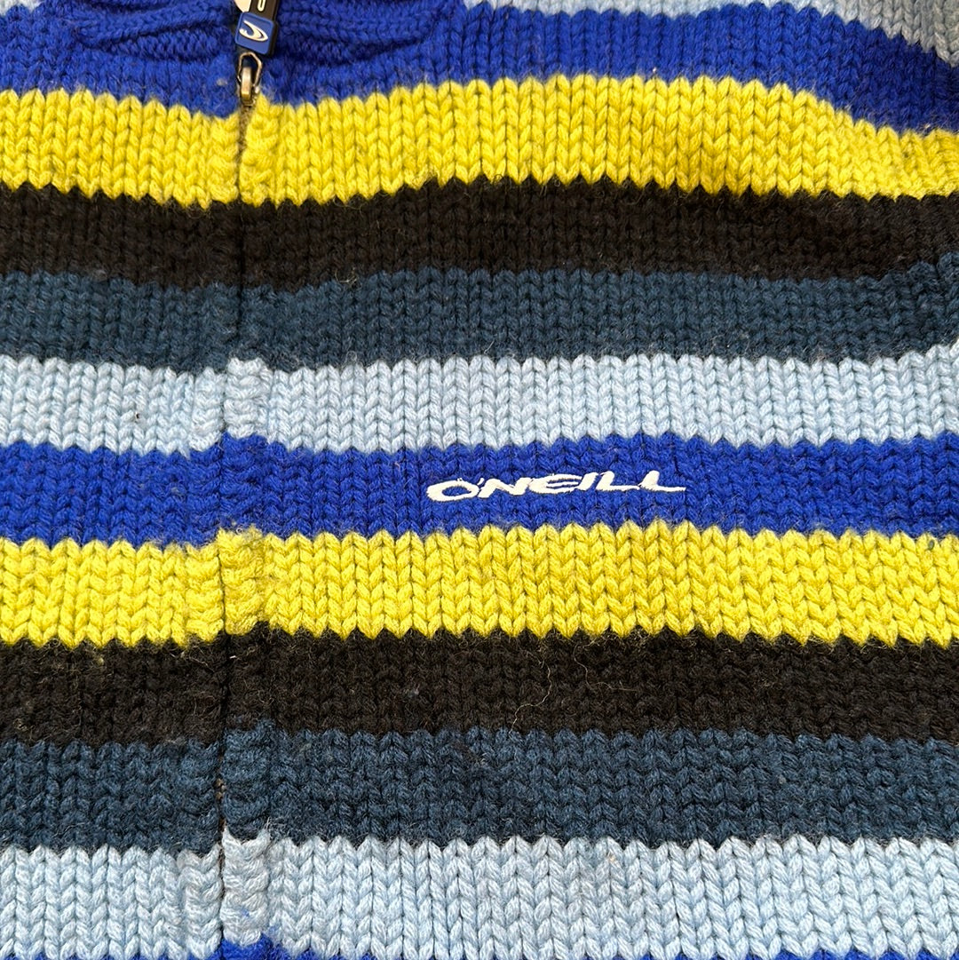 colourful o’neill zip up knitted jumper