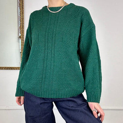 green vintage knitted jumper