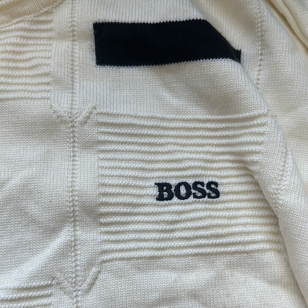 vintage white hugo boss knitted jumper