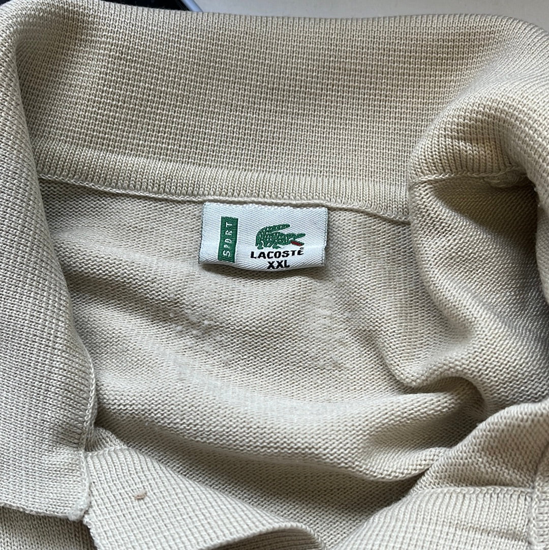 vintage cream striped lacoste polo jumper