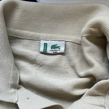 vintage cream striped lacoste polo jumper