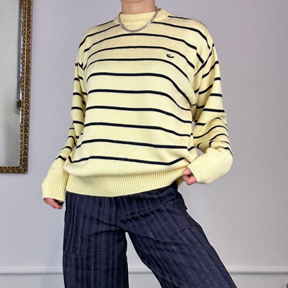 lacoste stripe knit jumper