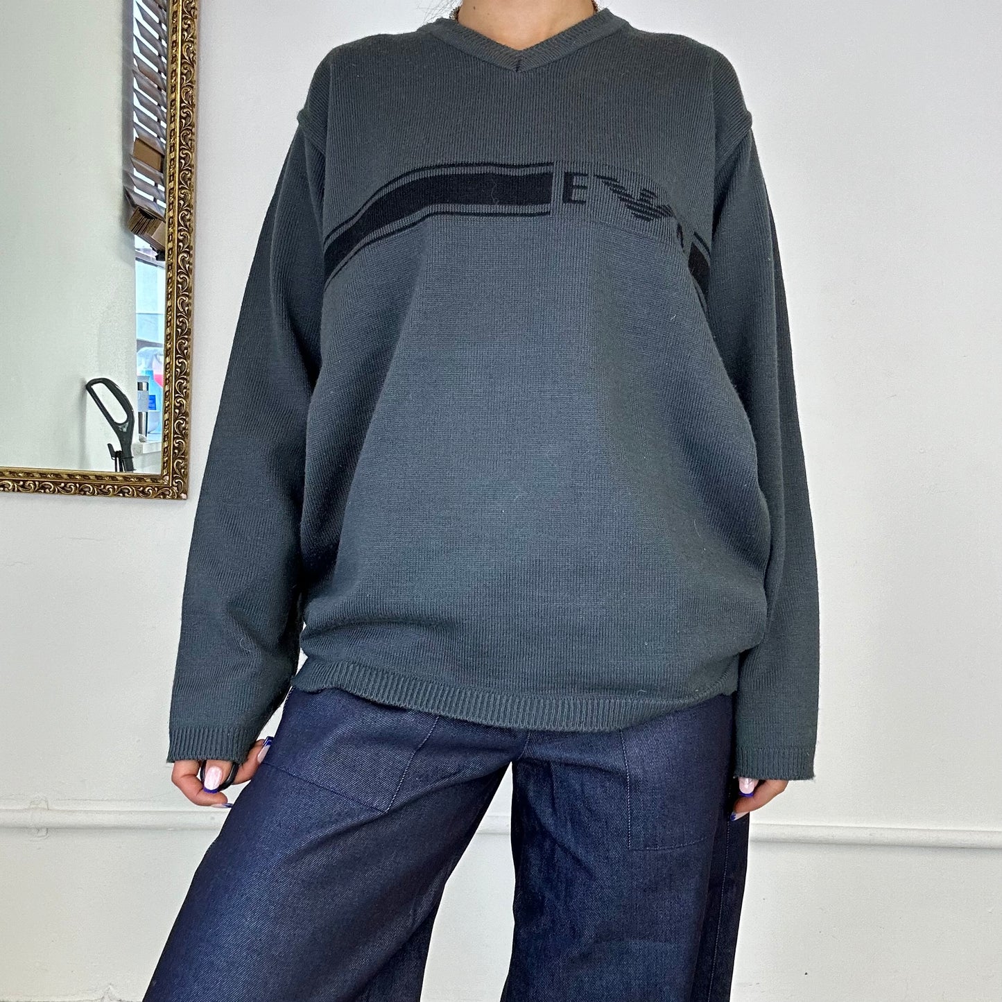 vintage grey emporio armani knit jumper