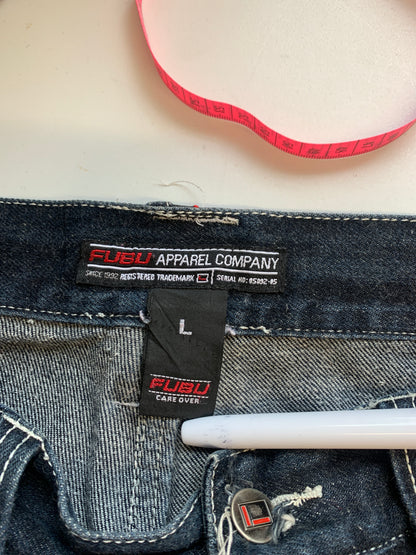 90's Fubu dark wash cargo jeans