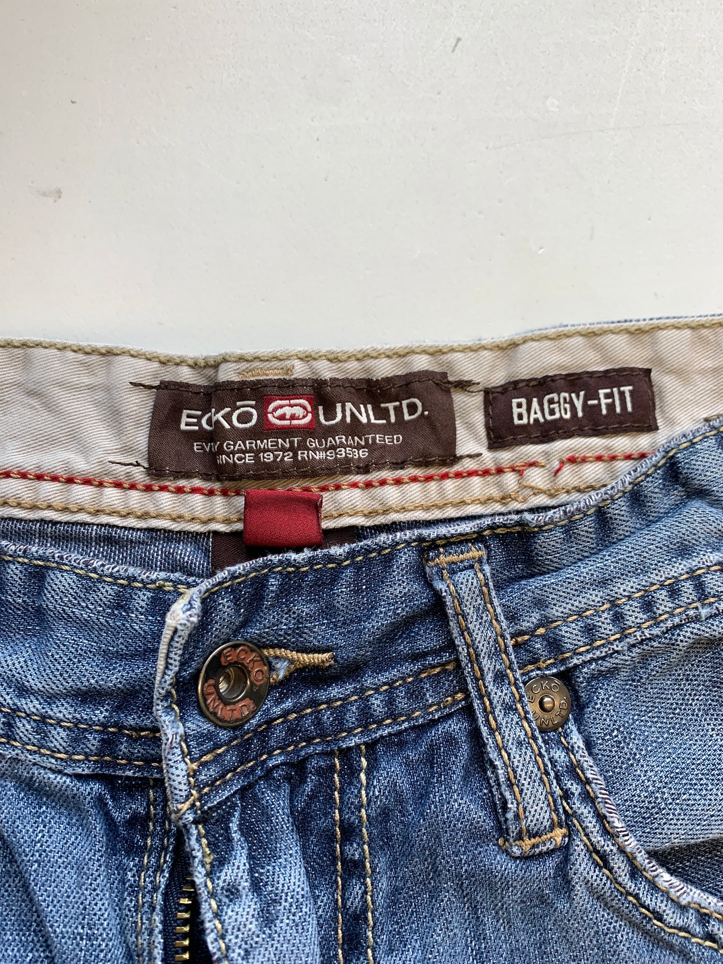 ECKō mid wash baggy jeans