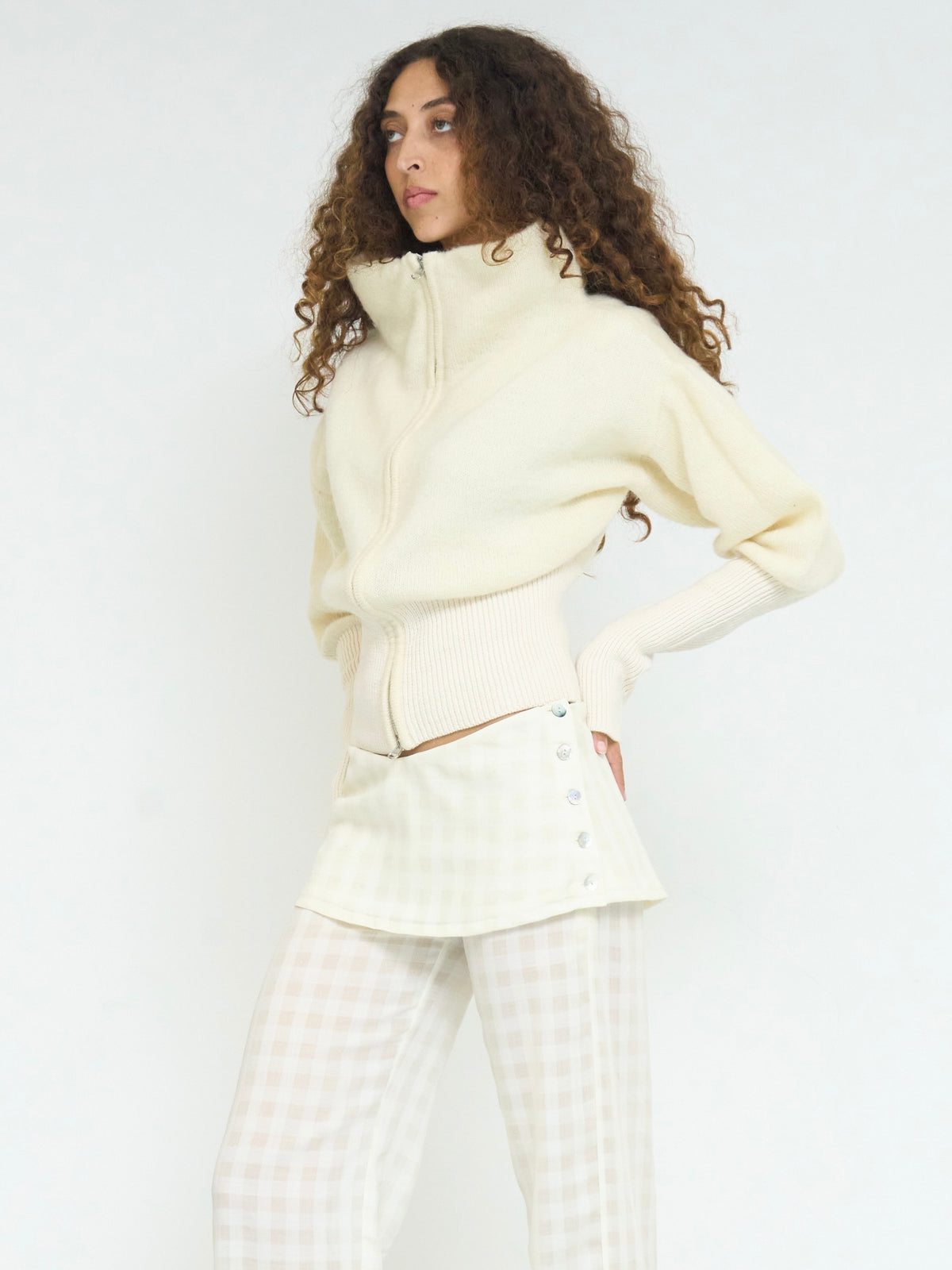rowan balloon jumper - ivory mohair knit
