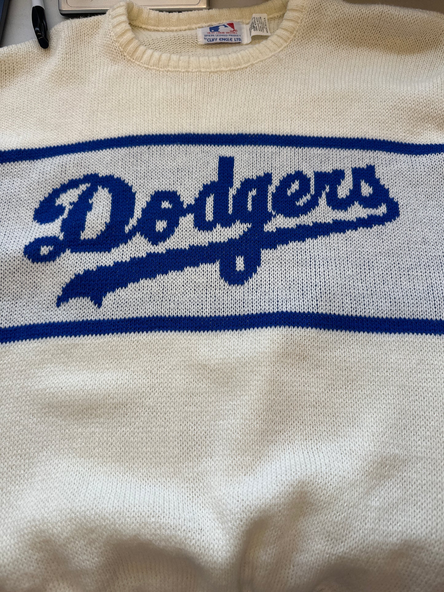 vintage dodgers knitted jumper