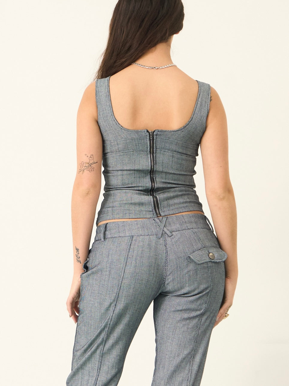 ellis top - houndstooth denim