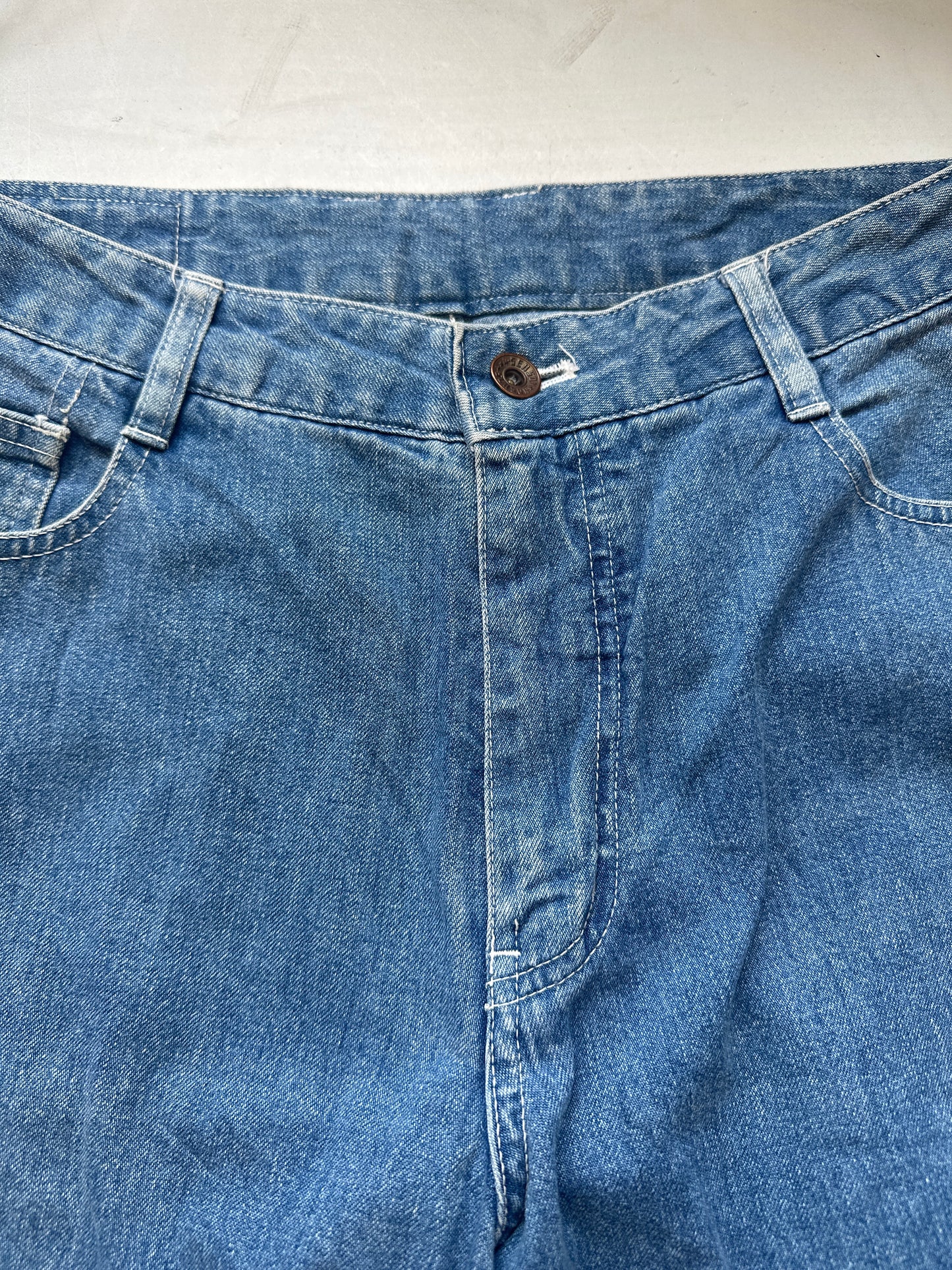 vintage mid wash denim shorts