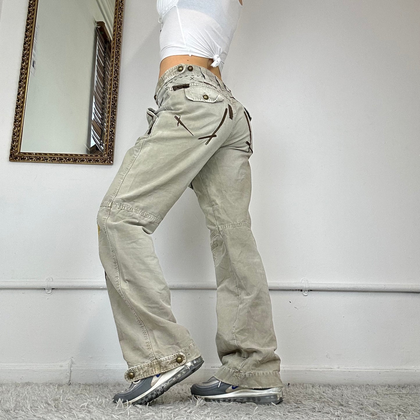 baggy patchwork cargo trousers