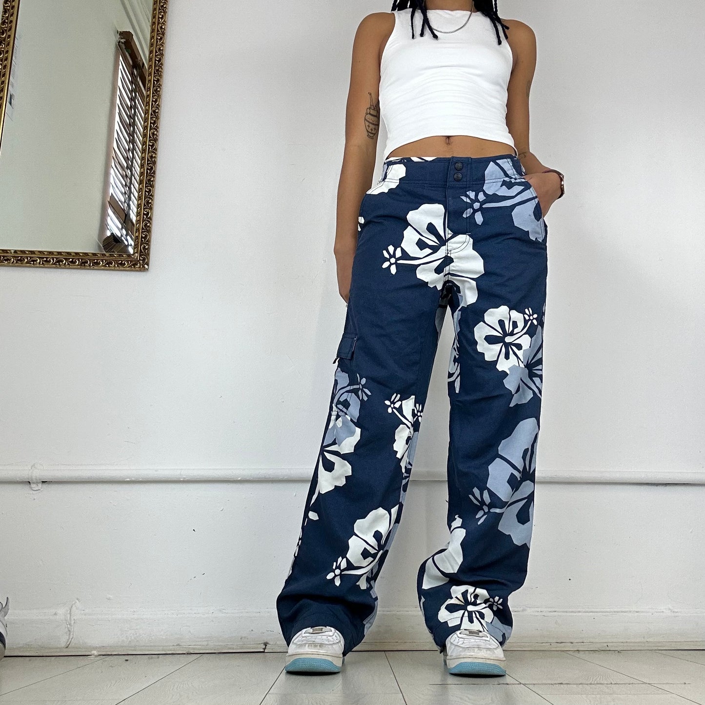 90’s floral wide leg trousers