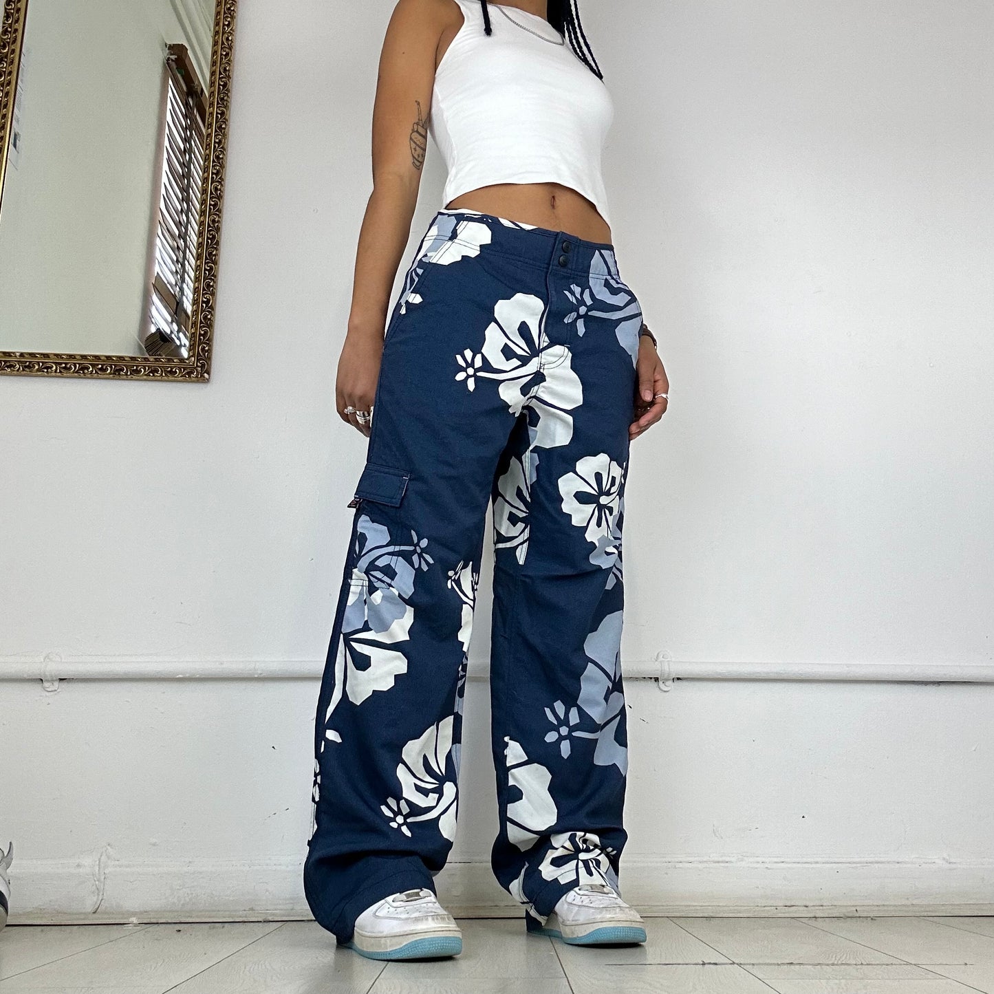 90’s floral wide leg trousers