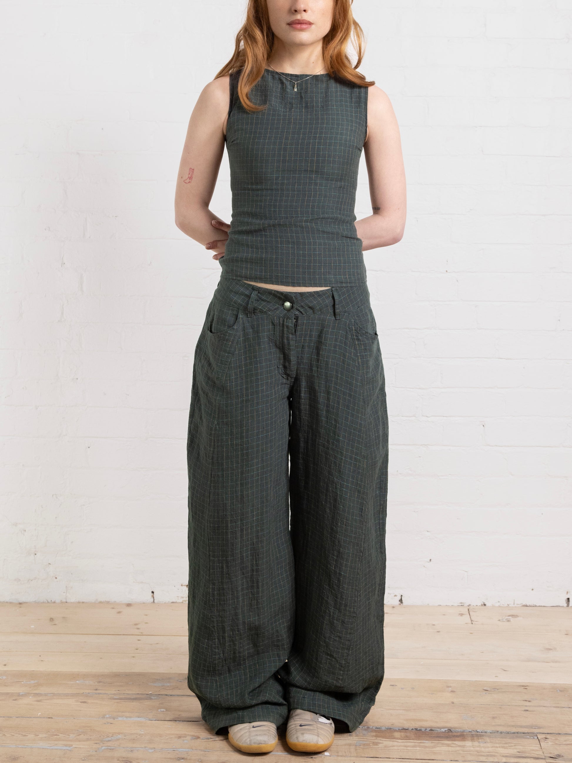 balloon trouser - fern linen