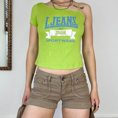 2000's green lonsdale off the shoulder top