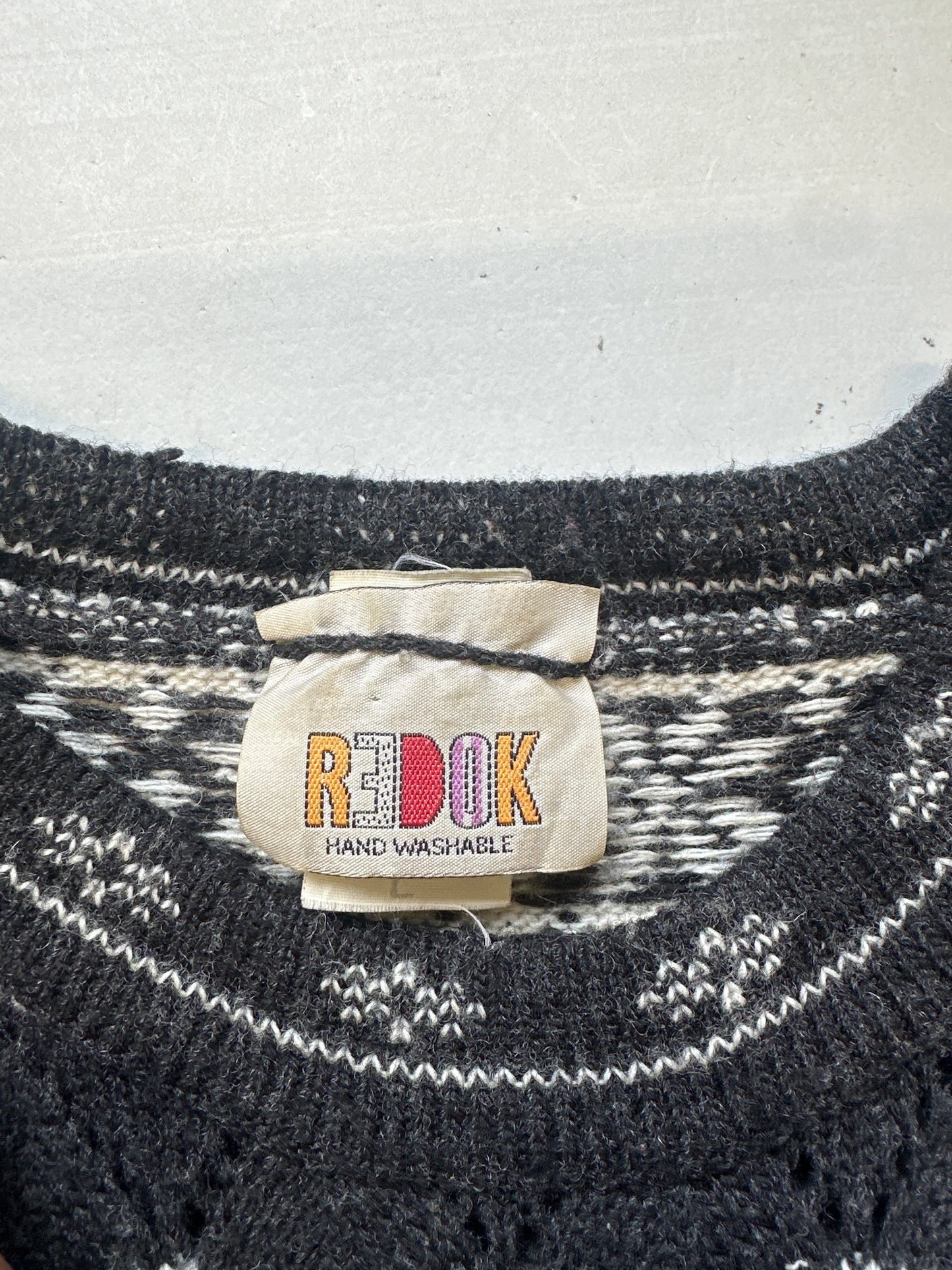 vintage patterned knitted jumper