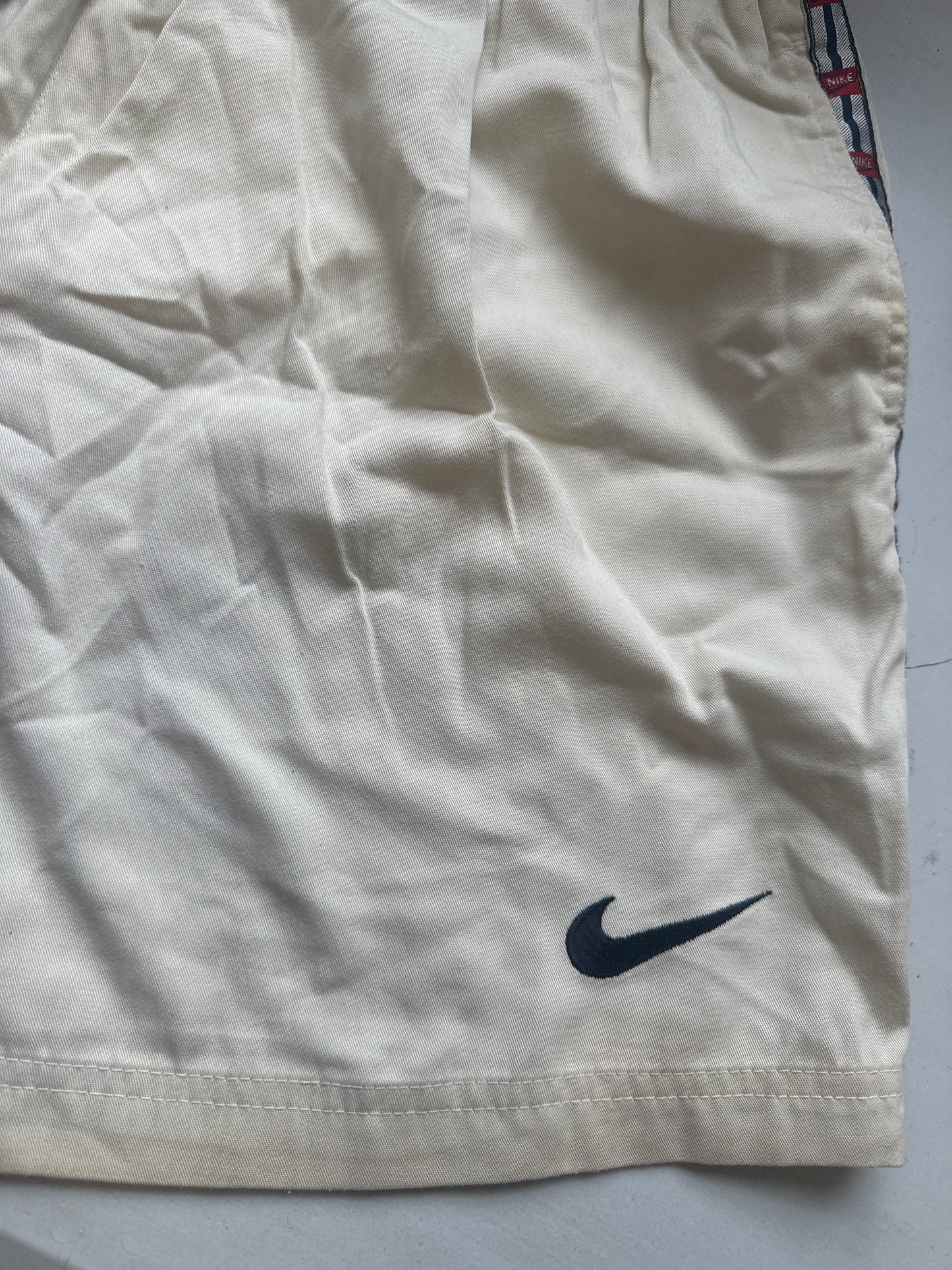 90's beige nike track shorts