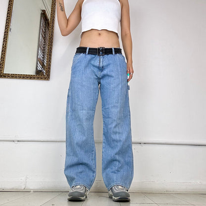 00s light wash cargo jeans