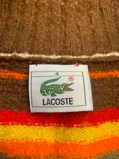 lacoste colourful zip up knitted jumper