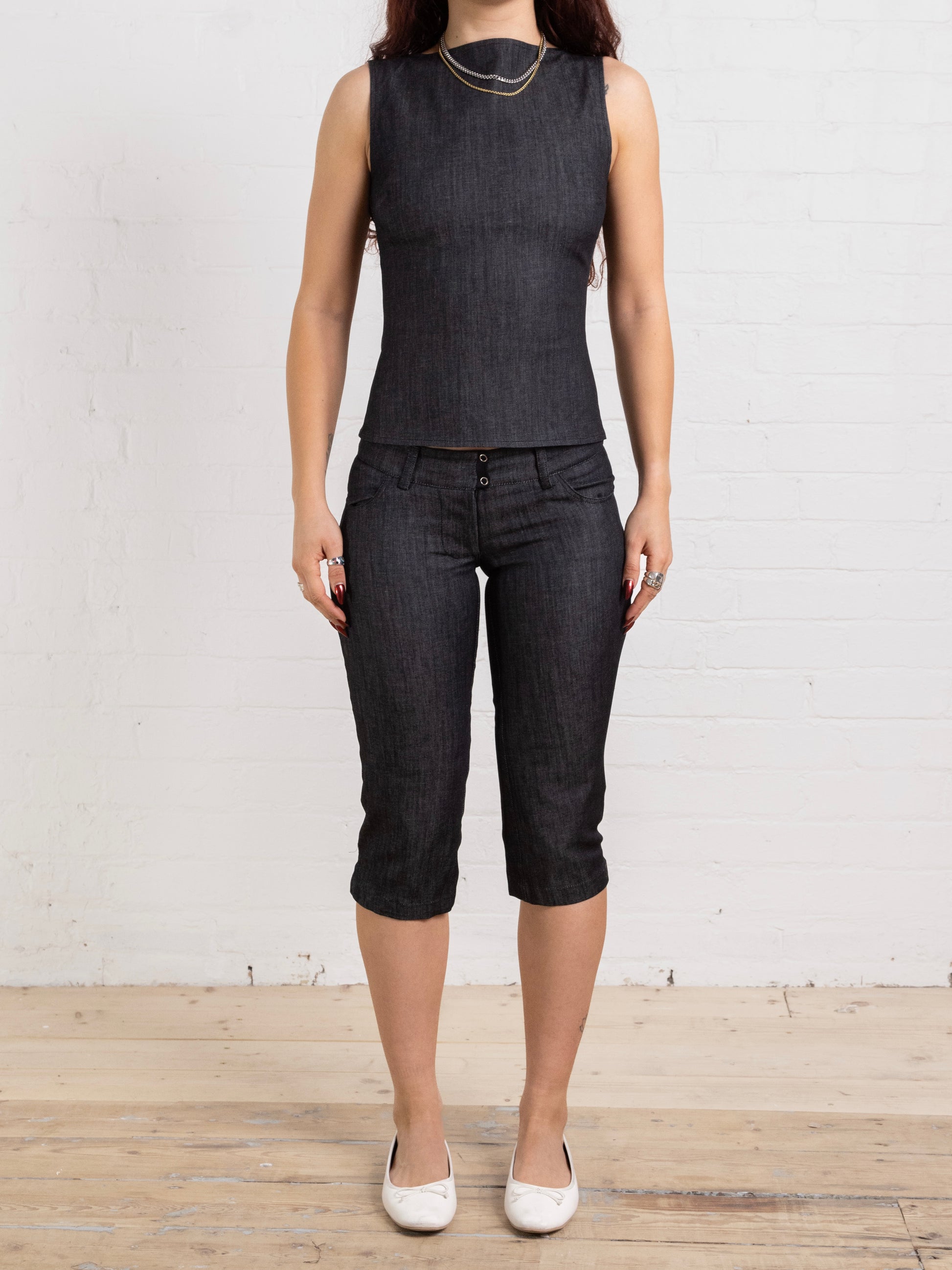 morgan capri - dark grey denim