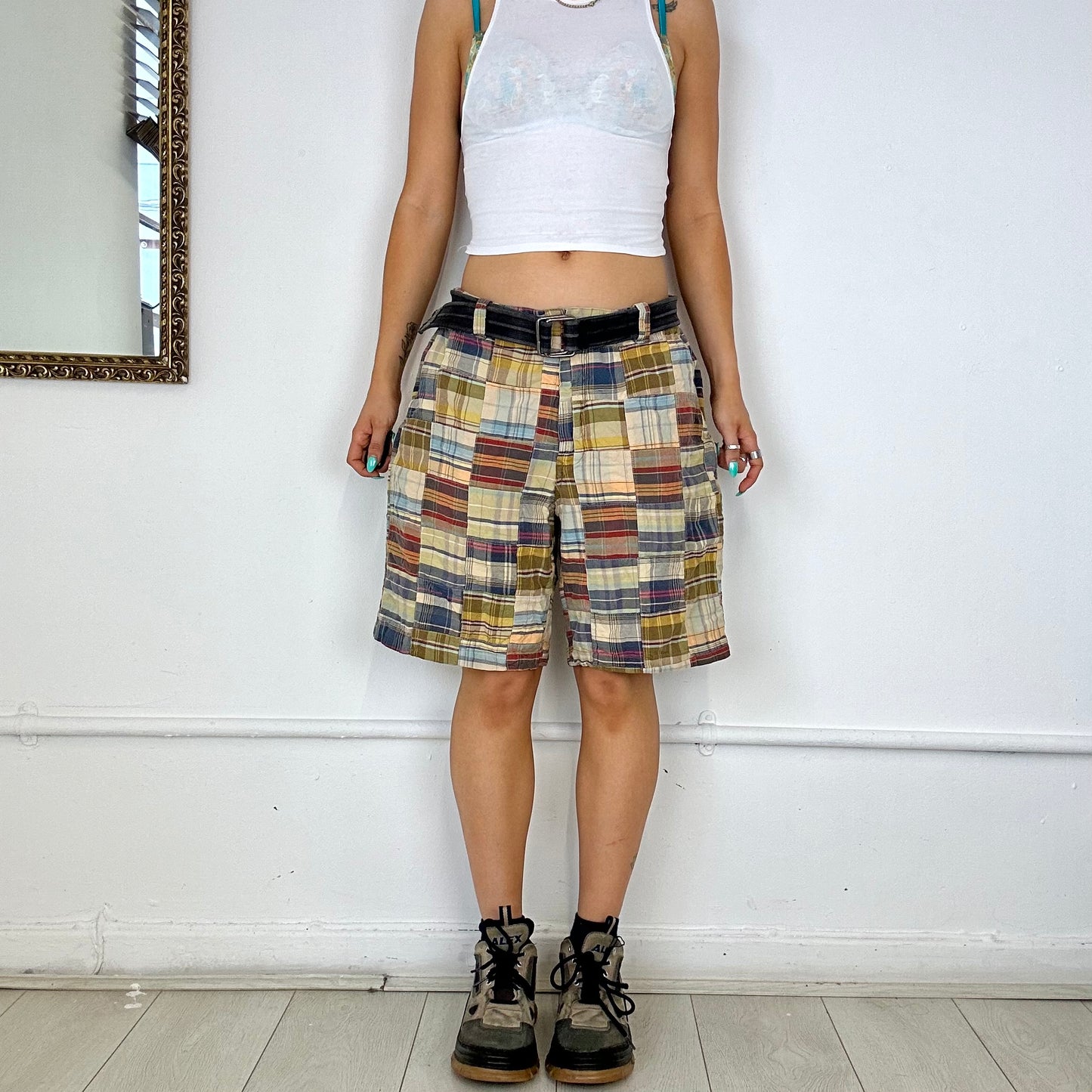 vintage colourful checkered shorts