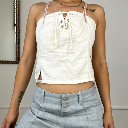 vintage murphy & nye lace up corset top