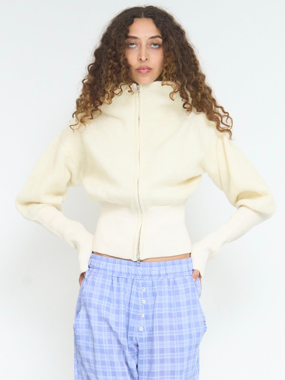rowan balloon jumper - ivory mohair knit