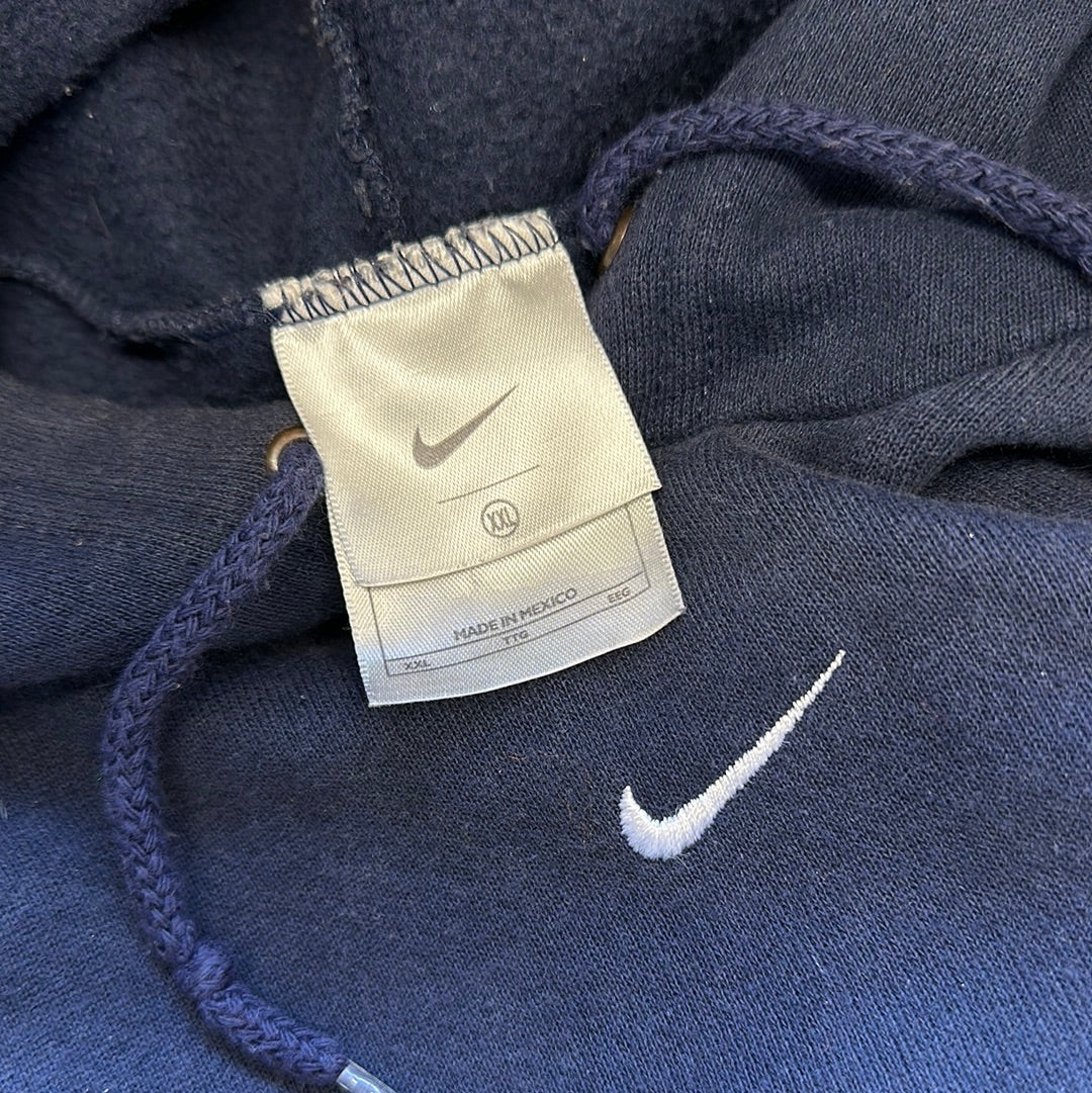 vintage navy nike hoodie with centre swoosh