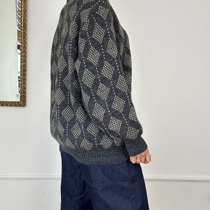 vintage geometric knitted jumper