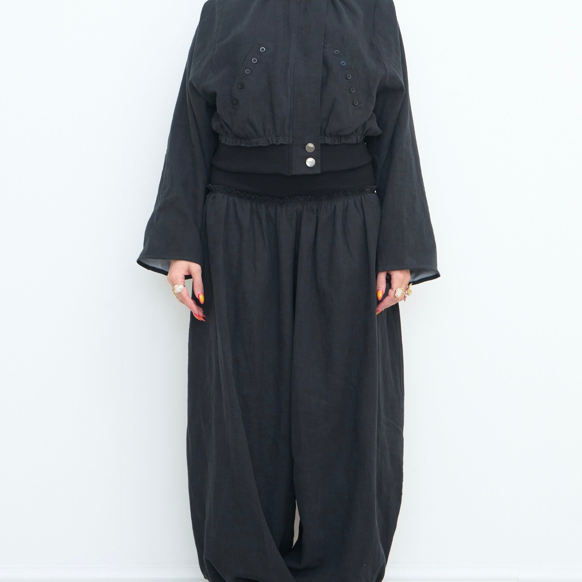 noa jacket - black linen