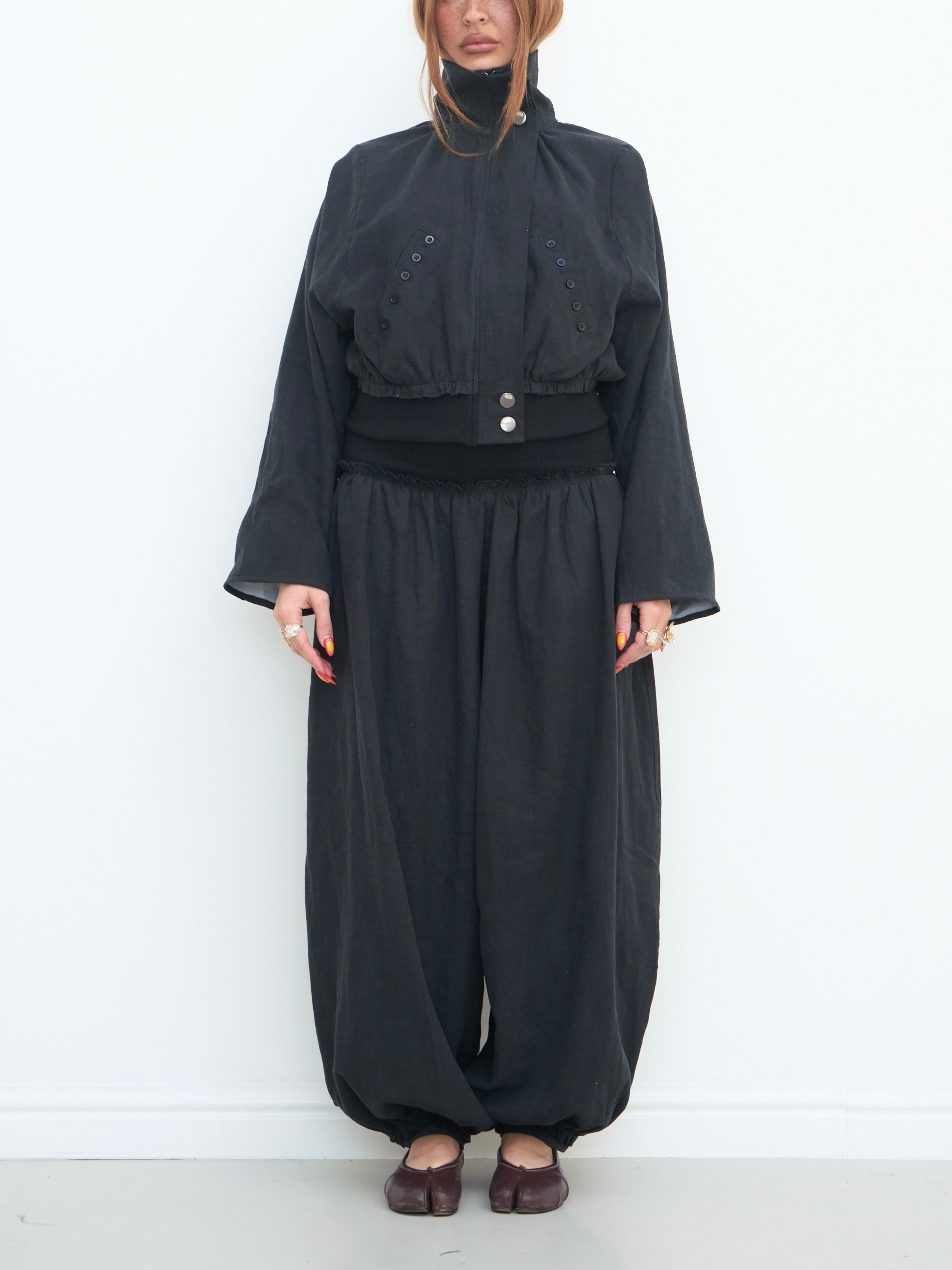noa jacket - black linen