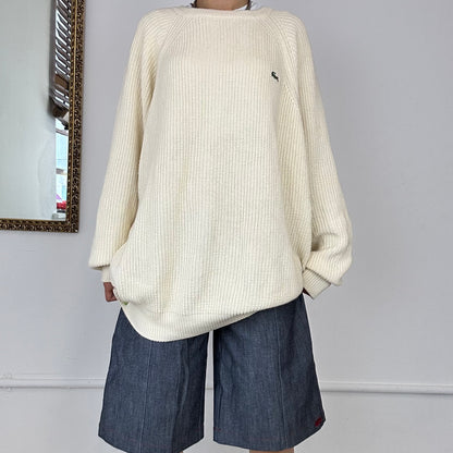 90’s lacoste cream knit jumper