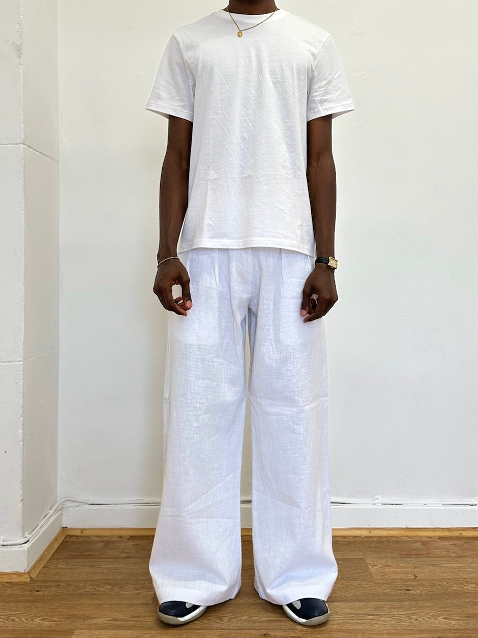 Parker-Hose – weißes Leinen