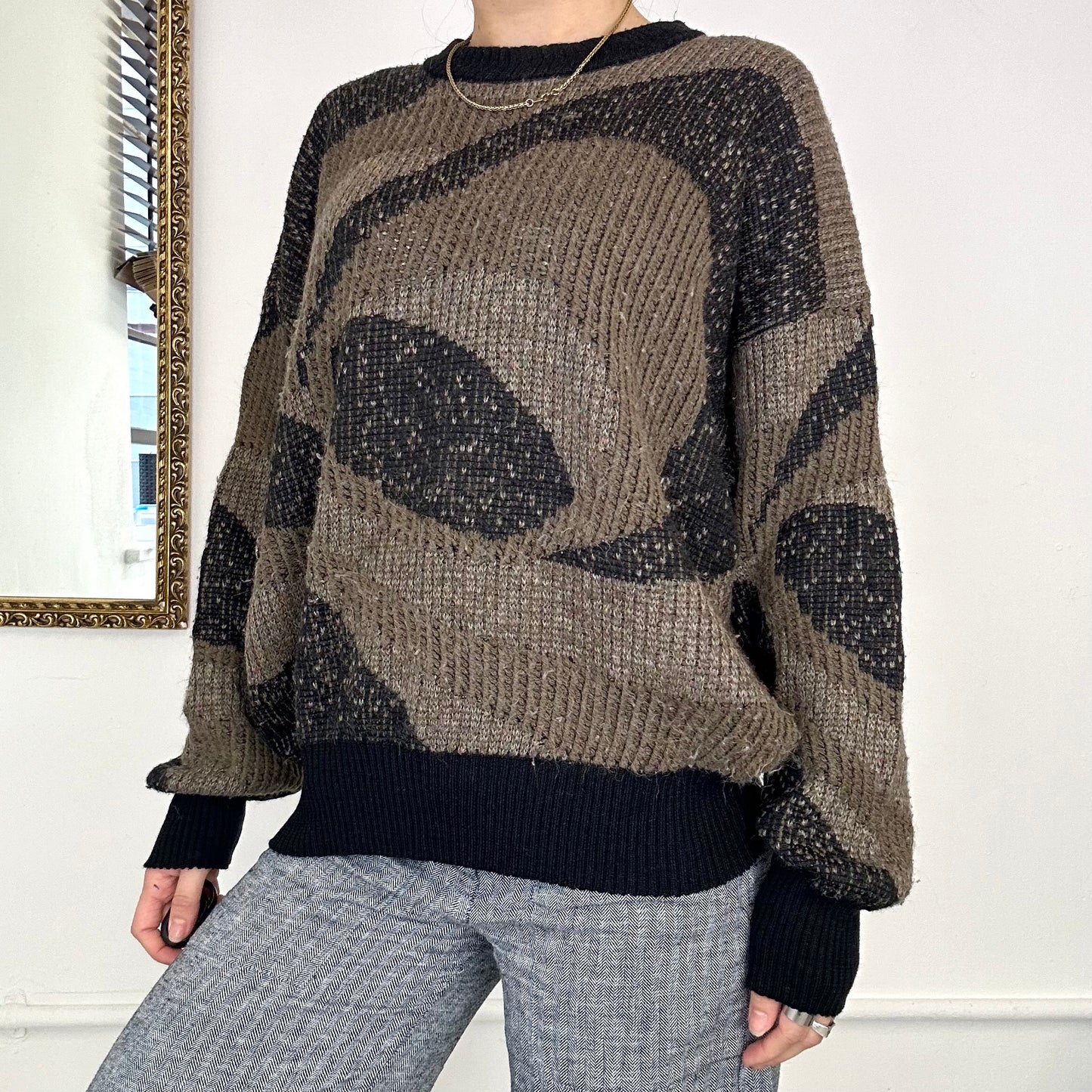 90's patterned knitted wool jumper