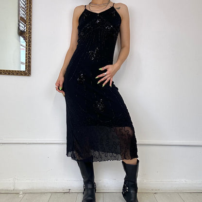 2000's black midi dress