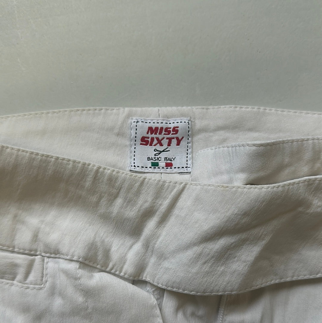 00s miss sixty white flared trousers