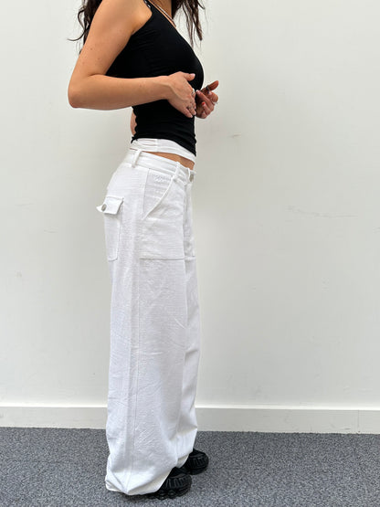 the slouch in white linen - size medium - sample