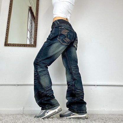 2000s baggy dark wash jeans