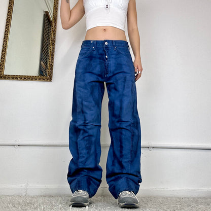 wide leg two tone blue levis jeans